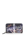 BURBERRY Graffiti Coated Canvas Continental Wallet