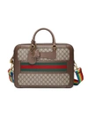 GUCCI GUCCI GG SUPREME BRIEFCASE WITH WEB - BROWN,4846639C2ST12432923