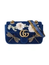 GUCCI GG Marmont embroidered velvet mini bag,446744K4DPT12416265