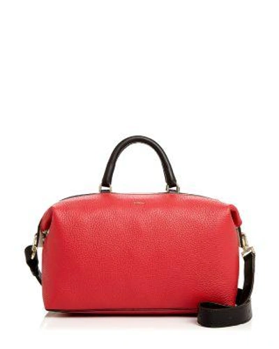 Furla Blogger Medium Leather Satchel In Ruby Red And Petalo White/gold