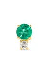JEMMA WYNNE 18-karat gold, emerald and diamond earring