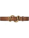 Gucci Leather Belt With Snake Buckle In Cuir Color Leather