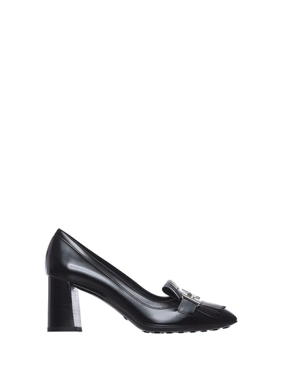 Tod's Mid-heel Loafer Black In Nero
