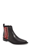 ALEXANDER MCQUEEN LACED CHAIN POINTY TOE BOOT,493542WHR54