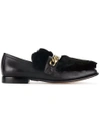 BOYY LOAFUR LEATHER AND FUR LOAFERS,LOAFURREXBLACK12423461