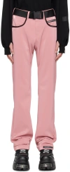 99% Is Pink 'att1%tude' Always Glossy Faux-leather Trousers In Pink