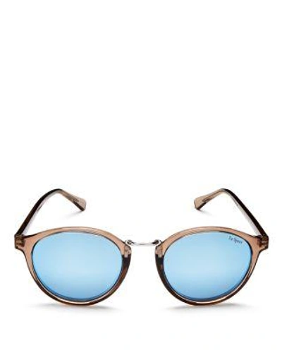Le Specs Women's Paradox Polarized Mirrored Round Sunglasses, 49mm In Light Pebble