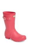 Hunter 'original Short' Rain Boot In Bright Pink