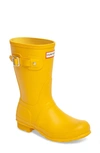 Hunter Original Short Waterproof Rain Boot In Yellow/ Yellow