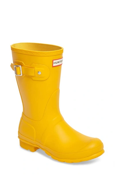 Hunter Original Short Waterproof Rain Boot In Yellow