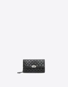 VALENTINO GARAVANI VALENTINO GARAVANI CRINKLED LAMBSKIN ROCKSTUD SPIKE CROSSBODY CLUTCH