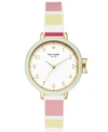 KATE SPADE KATE SPADE NEW YORK WOMEN'S PARK ROW MULTI STRIPED SILICONE STRAP WATCH 34MM