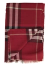 Burberry Giant Check Print Wool & Silk Scarf In Parade Red