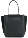 TOD'S TOD'S TONAL STUD DETAIL TOTE - BLACK,XBWAMRAD201MCA12450521