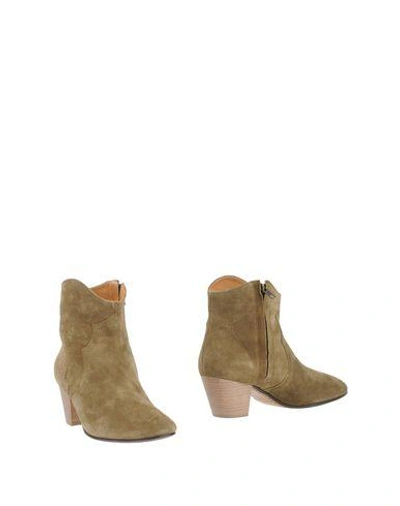 ISABEL MARANT ÉTOILE MARANT ÉTOILE WOMAN ANKLE BOOTS MILITARY GREEN SIZE 8 CALFSKIN,11327807EN 13
