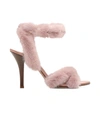 Valentino Garavani Fur-trimmed 95mm Sandals In Light Pink