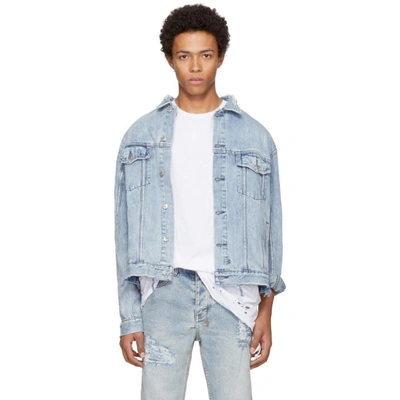 Ksubi Blue Oh G Acid Trip Trash Denim Jacket