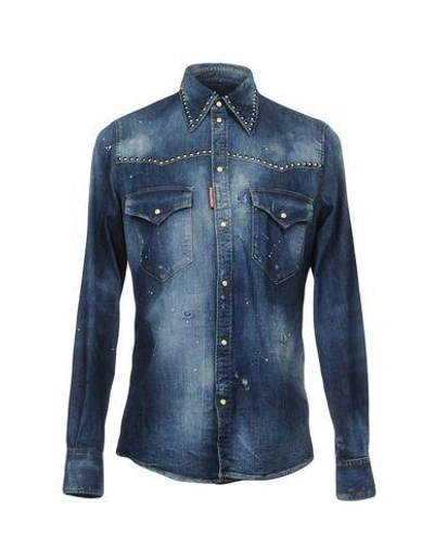 Dsquared2 Denim Shirts In Blue