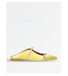 Malone Souliers Maureen Satin Backless Flats In Yellow