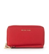 MICHAEL KORS MERCER RED TUMBLE LEATHER WALLET,32F6GM9E3L-BRIGHTRED