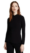 BRANDON MAXWELL LONG SLEEVE TOP WITH CUTOUTS