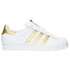 Adidas Originals Superstar Original Fashion Sneaker, White/gold In Yellow