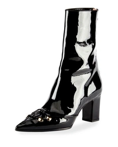 Olivier Theyskens Swanson Patent Hook-and-eye Boot, Black