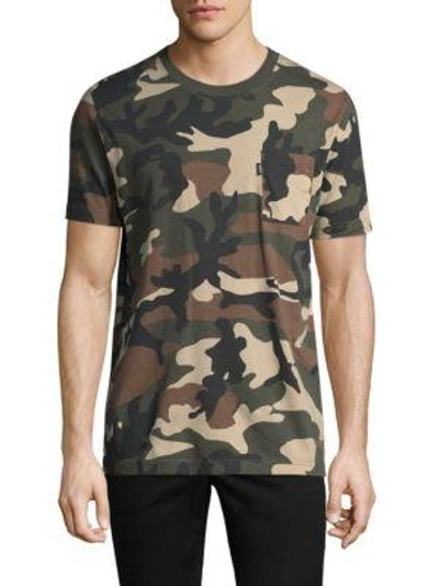 Wesc Maxwell Camouflage Cotton Tee In Burnt Olive