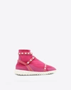 Valentino Free Rockstud High-top Sneakers In Pink