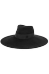 MAISON MICHEL PINA GROSGRAIN-TRIMMED RABBIT-BLEND FELT FEDORA