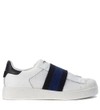 MOA MOA SLIP ON IN WHITE LEATHER WITH BLUE ELASTIC STRAP,8749651