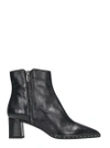 THE SELLER BLACK LEATHER ANKLE BOOTS,S5875