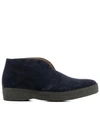SANDERS BLUE SUEDE ANKLE BOOTS,8366830