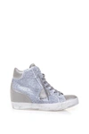 PHILIPPE MODEL SQUINED FABRIC & LEATHER SNEAKERS,8428208