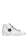2STAR WHITE PERFORATED LEATHER SNEAKERS,2SU012