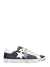 2STAR LOW STAR BLACK LEATHER SNEAKERS,8431473