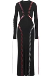 ALEXANDER MCQUEEN WHIPSTITCHED RIBBED-KNIT MAXI DRESS