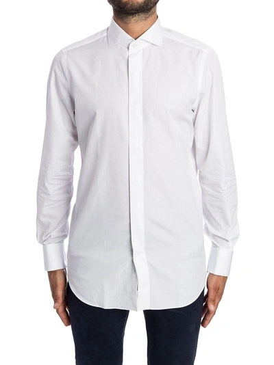 Finamore Shirt Cotton Double Cuff In White