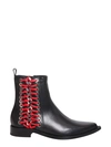 ALEXANDER MCQUEEN BRAIDED CHAIN ANKLE BOOTS,8951571