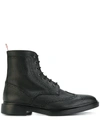 Thom Browne Wingtip Ankle Boots In Black