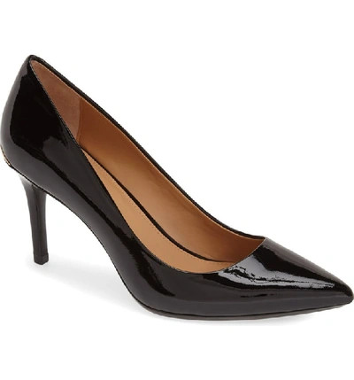 Calvin Klein 'gayle' Pointy Toe Pump In Black Patent