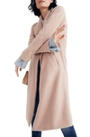 Madewell Atlas Cocoon Coat In Avalon Pink