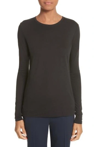 Adam Lippes Long Sleeve Crewneck T-shirt In Black