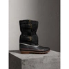 BURBERRY Rubber Leather Blend Duck Boots,40601311