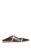 MALONE SOULIERS MAUREEN BACKLESS LEATHER FLATS,MAUREEN FLAT BLACK NUDE