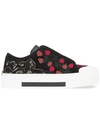 ALEXANDER MCQUEEN LOW CUT LACE-UP EMBROIDERED SNEAKERS,493432WHIFS12439768