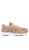 Apl Athletic Propulsion Labs Techloom Pro Metallic Mesh Sneakers In Metallic Gold