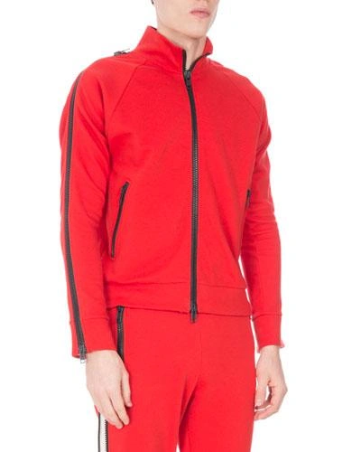 Dries Van Noten Hakeem Zip-front Track Jacket In Red