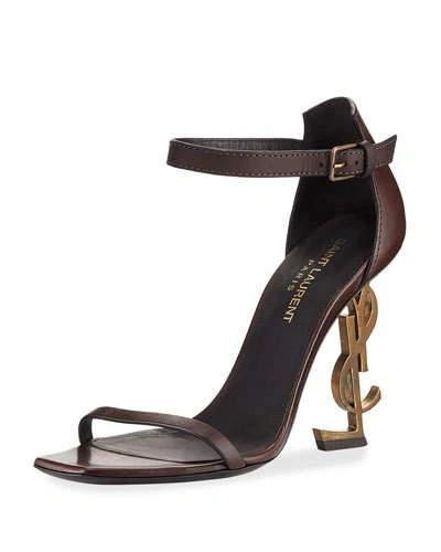 Saint Laurent Brown Opyum 110 Leather Sandals