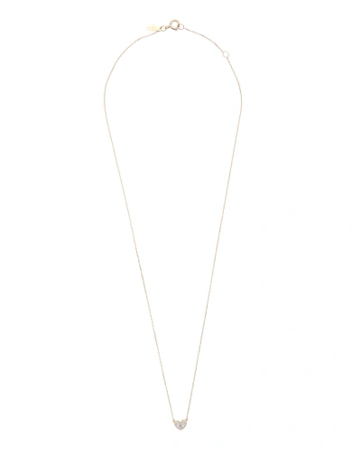 Adina Reyter Pavé Folded Heart Pendant Necklace In Gold